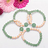 Aventurine green with rose, glass beads and shellfish bracelet RB Design 144