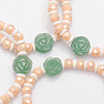 Aventurine green with rose, glass beads and shellfish bracelet RB Design 144