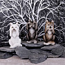 Set of statues of three Wise Wolves