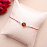 Fashion bracelet red cord with amber bead and Ag 925 silver