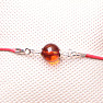 Fashion bracelet red cord with amber bead and Ag 925 silver