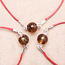 Fashion bracelet red string with green amber bead and silver Ag 925