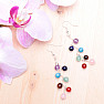 Chakra earrings made of seven types of semi-precious stones in metal with beads