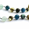 Green amber bracelet with apatite, aventurine and turquoise for children