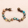 Green amber bracelet with apatite, turquoise and unakite for children