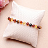 Polished amber bracelet with citrine and tiger eye Ag 925