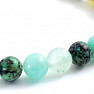 Bracelet made of green raw amber with apatite, aventurine and turquoise