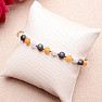 Satin amber bracelet with moonstone Ag 925