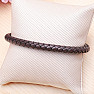 Men's dark brown leather bracelet with a stainless steel clasp