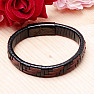 Men's brown leather bracelet with a black clasp