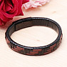 Men's brown leather bracelet with a black clasp