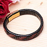 Men's brown leather bracelet with a gold-colored clasp