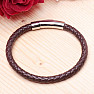 Men's brown leather bracelet with a silver-colored clasp