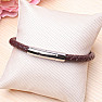 Men's brown leather bracelet with a silver-colored clasp