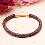 Men's brown leather bracelet with a gold-colored buckle