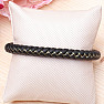 Men's leather fashion bracelet black and gold