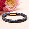 Men's leather fashion bracelet blue