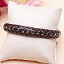 Men's brown leather bracelet Curb - silver-colored clasp