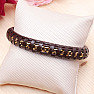 Men's brown leather bracelet Curb - gold-colored clasp