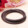 Men's brown leather wrap bracelet 61 cm