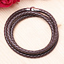 Men's brown leather wrap bracelet 61 cm