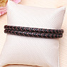 Men's black-brown leather wrap bracelet