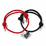 Bracelets for couples Black and Red Heart magnet variant B