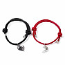 Bracelets for couples Black and Red Heart magnet variant B