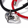 Bracelets for couples Black and Red Heart magnet variant B