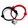 Bracelets for couples Black and Red Heart magnet variant C