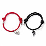 Bracelets for couples Black and Red Heart magnet variant C