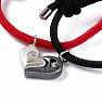 Bracelets for couples Black and Red Heart magnet variant C