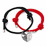 Bracelets for couples Black and Red Heart magnet variant A