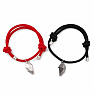 Bracelets for couples Black and Red Heart magnet variant A