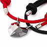 Bracelets for couples Black and Red Heart magnet variant A