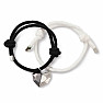 Bracelets for couples Black and White Heart magnet