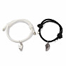 Bracelets for couples Black and White Heart magnet