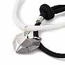 Bracelets for couples Black and White Heart magnet