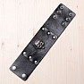 Men's wide leather bracelet with a skull