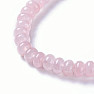 Rose quartz rondelki pull-down bracelet