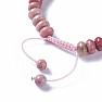 Rhodochrosite rondelki pull bracelet