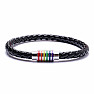 Chakras Men's Black Leather Braided Bracelet