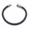 Chakras Men's Black Leather Braided Bracelet