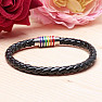 Chakras Men's Black Leather Braided Bracelet