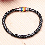 Chakras Men's Black Leather Braided Bracelet