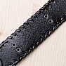 Men's wide leather bracelet with a wolf