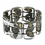 Plate bracelet with pieces of pyrite