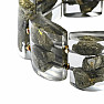 Plate bracelet with pieces of pyrite