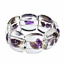 Plate bracelet with pieces of amethyst