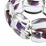 Plate bracelet with pieces of amethyst